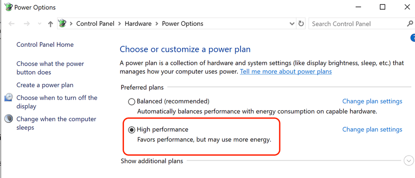 High Performance Power Plan